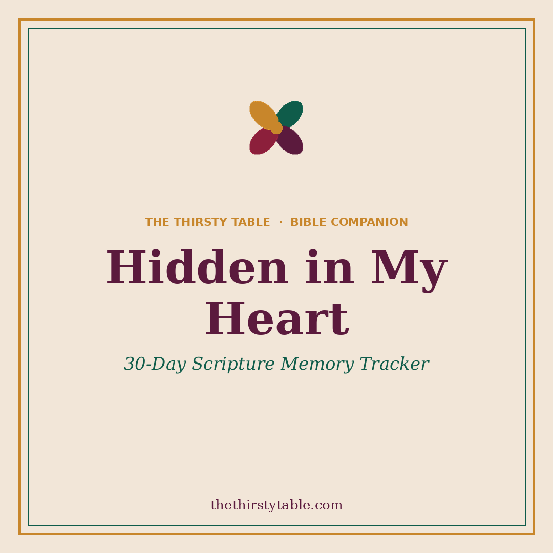 Hidden in My Heart — A 30-Day Scripture Memory Tracker (Digital Download)